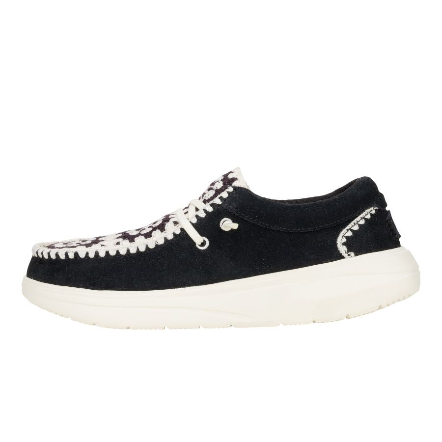 Wendy Comf Suede Crochet – Black/Multi