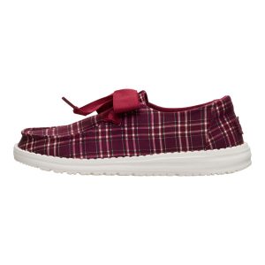 Wendy Holiday Bow – Red Plaid/Burgundy