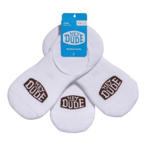 HEYDUDE No Show Sock 3 Pack ÿ White